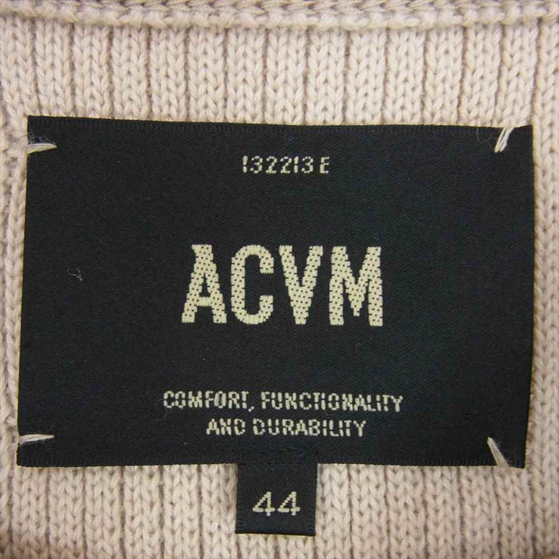 ADDICT CLOTHES アディクトクローズ ACVM PADDED WAFFLE COTTON KNIT コットン ワッフル ニット  ベージュ系 44【中古】