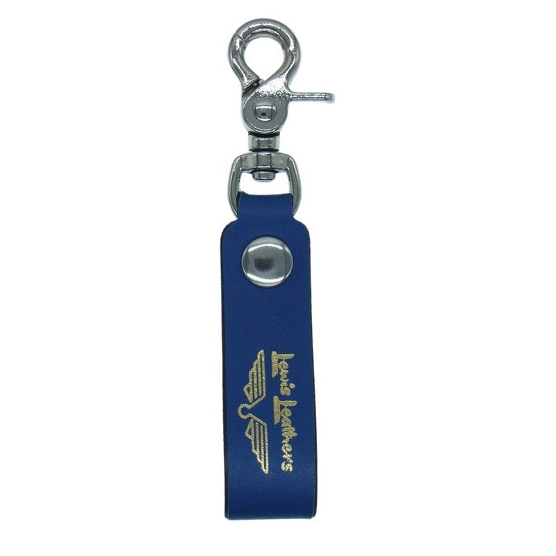 Lewis Leathers ルイスレザー BELTLOOP KEY RING ロゴ レザー ベルトループ キーリング ブルー系 レッド系【中古】