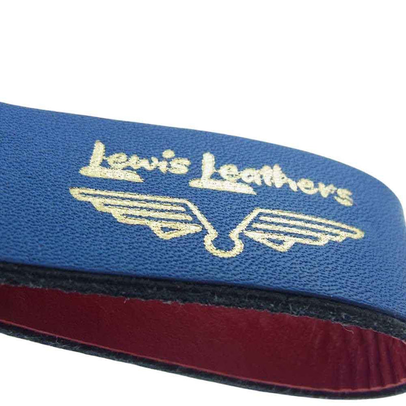 Lewis Leathers ルイスレザー BELTLOOP KEY RING ロゴ レザー ベルトループ キーリング ブルー系 レッド系【中古】