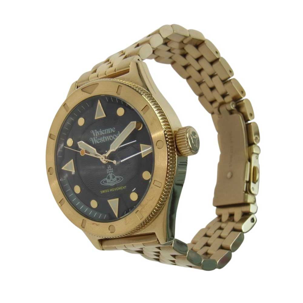 Vivienne Westwood ヴィヴィアンウエストウッド VV160NVGD  スミスフィールド ロゴ クオーツ 腕時計 ウォッチ ゴールド系【中古】