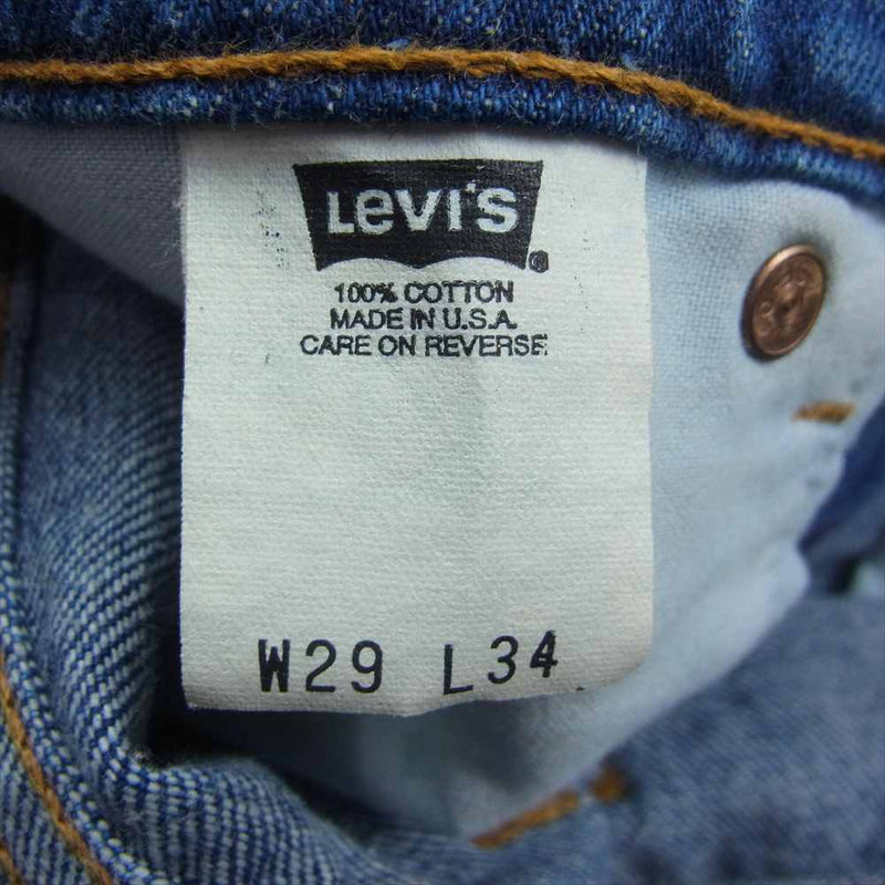 Levi's リーバイス 90s 510-02SW ボタン裏刻印501 USA製 ジーンズ フラッシャー付き インディゴブルー系 W29L34【中古】