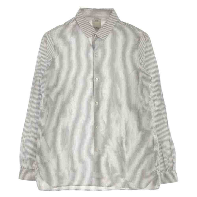 VISVIM ビズビム 16SS 0116105011022 LONG RIDER SHIRT L/S ロングライダー ストライプ 長袖シャツ ライトブルー系【中古】