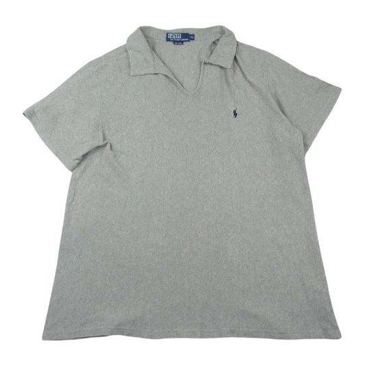 POLO RALPH LAUREN ポロ・ラルフローレン 刺繍 ロゴ スキッパー ポロ 半袖 シャツ グレー系 XL【中古】