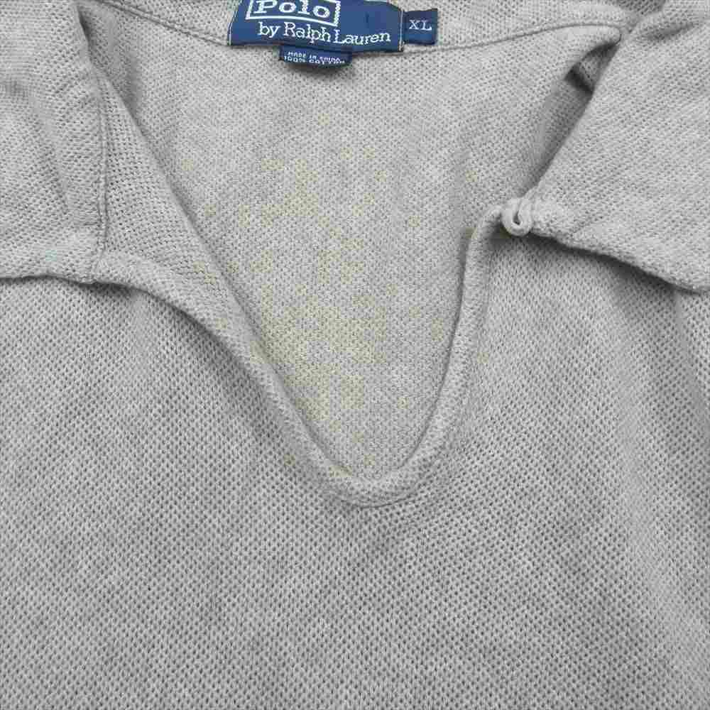 POLO RALPH LAUREN ポロ・ラルフローレン 刺繍 ロゴ スキッパー ポロ 半袖 シャツ グレー系 XL【中古】