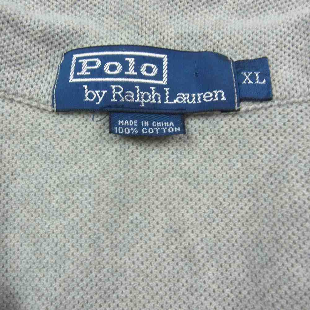 POLO RALPH LAUREN ポロ・ラルフローレン 刺繍 ロゴ スキッパー ポロ 半袖 シャツ グレー系 XL【中古】