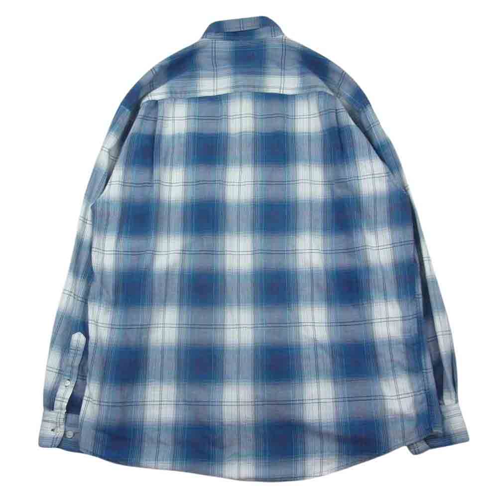 GAP ギャップ オールドギャップ 紺タグ オンブレチェック 長袖 シャツ ブルー系 L【中古】