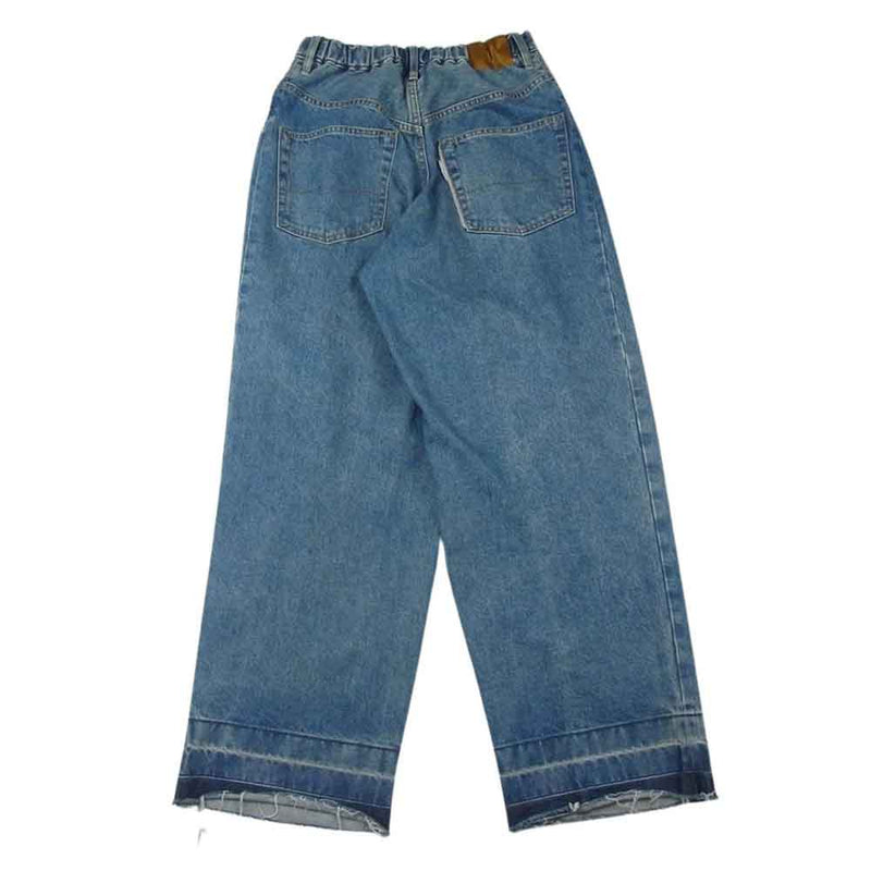 NEON SIGN ネオンサイン N1519 UNHEMMED WIDE DENIM SLACKS アンヘムド ワイド デニム スラックス インディゴブルー系 44【中古】