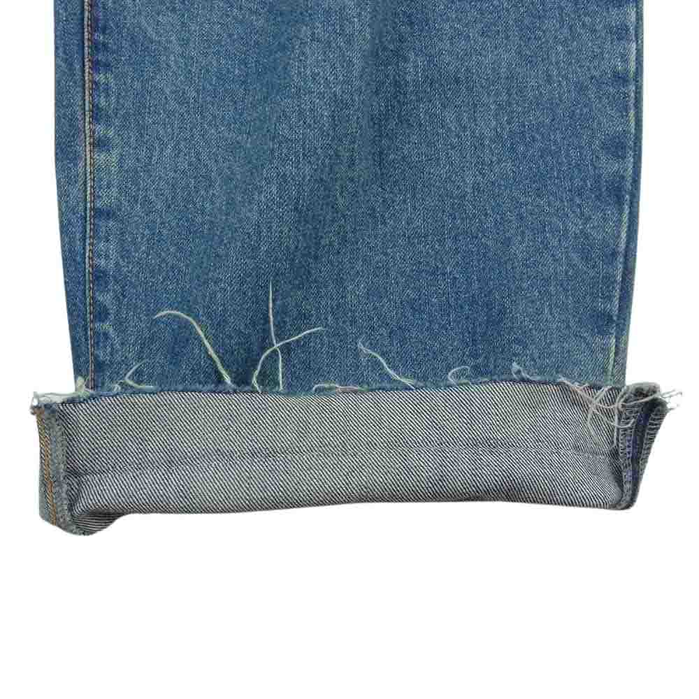 NEON SIGN ネオンサイン N1519 UNHEMMED WIDE DENIM SLACKS アンヘムド ワイド デニム スラックス インディゴブルー系 44【中古】