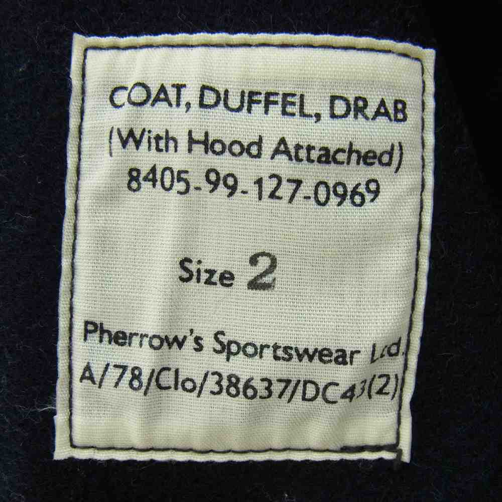 Pherrow's フェローズ 14W-PND1 DUFFLE COAT ウール ダッフル コート ネイビー系 2【極上美品】【中古】