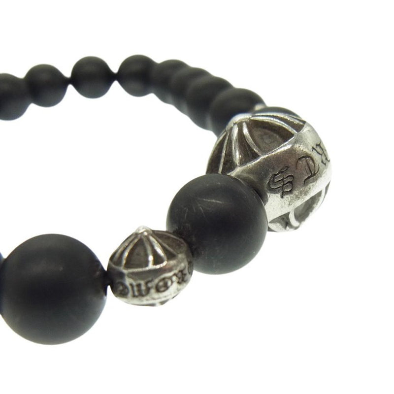 CHROME HEARTS クロムハーツ（原本有） BEAD ONYX 71 BNDD PLS 8mm オニキス ビーズ ブレスレット ブラック系 シルバー系【中古】