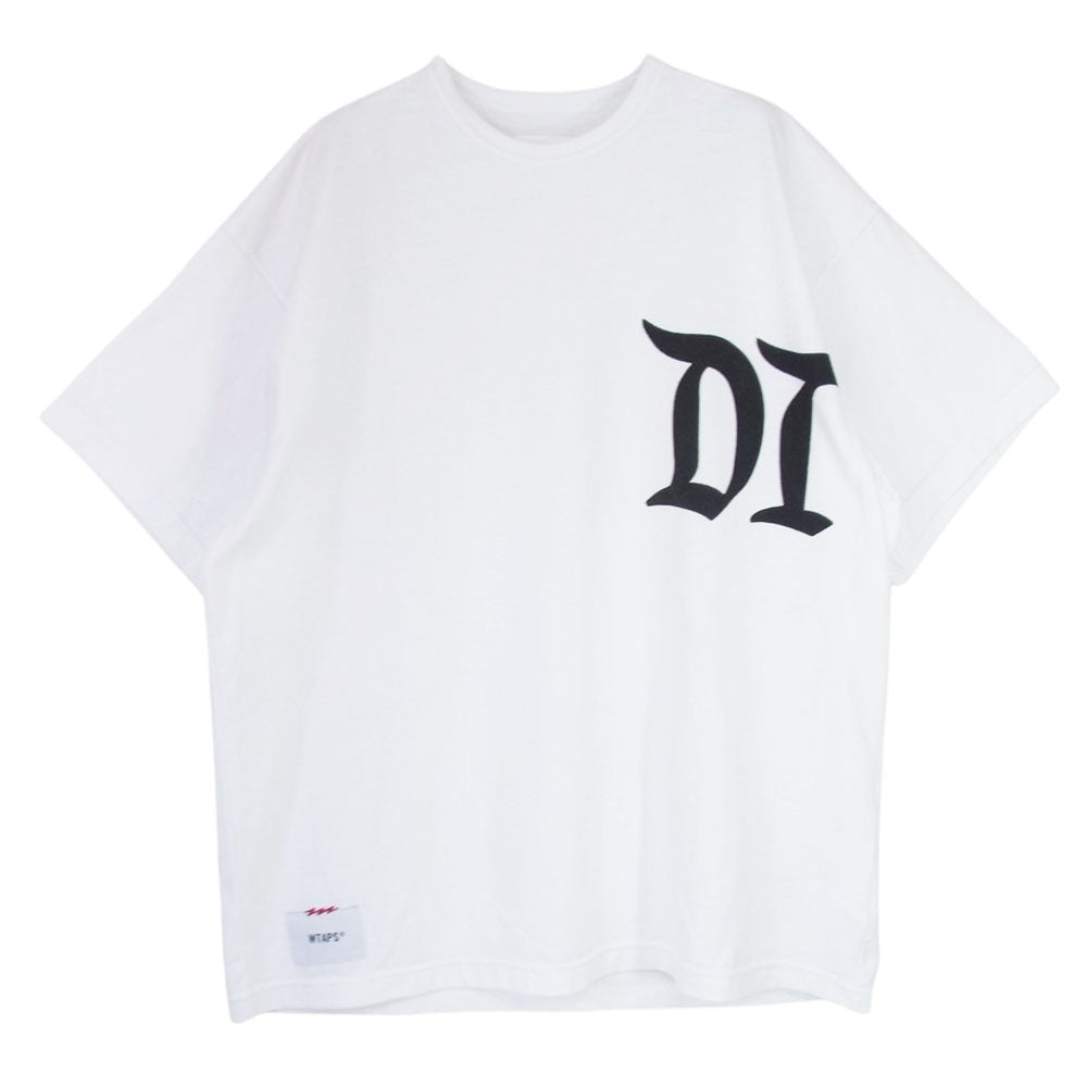 WTAPS ダブルタップス 23SS 231ATDT-CSM14 DESIGN 02/SS/CT CTPL.DSQD DT デザイン ショートスリーブ コットン 半袖 プリント Tシャツ ホワイト系 X03 【中古】