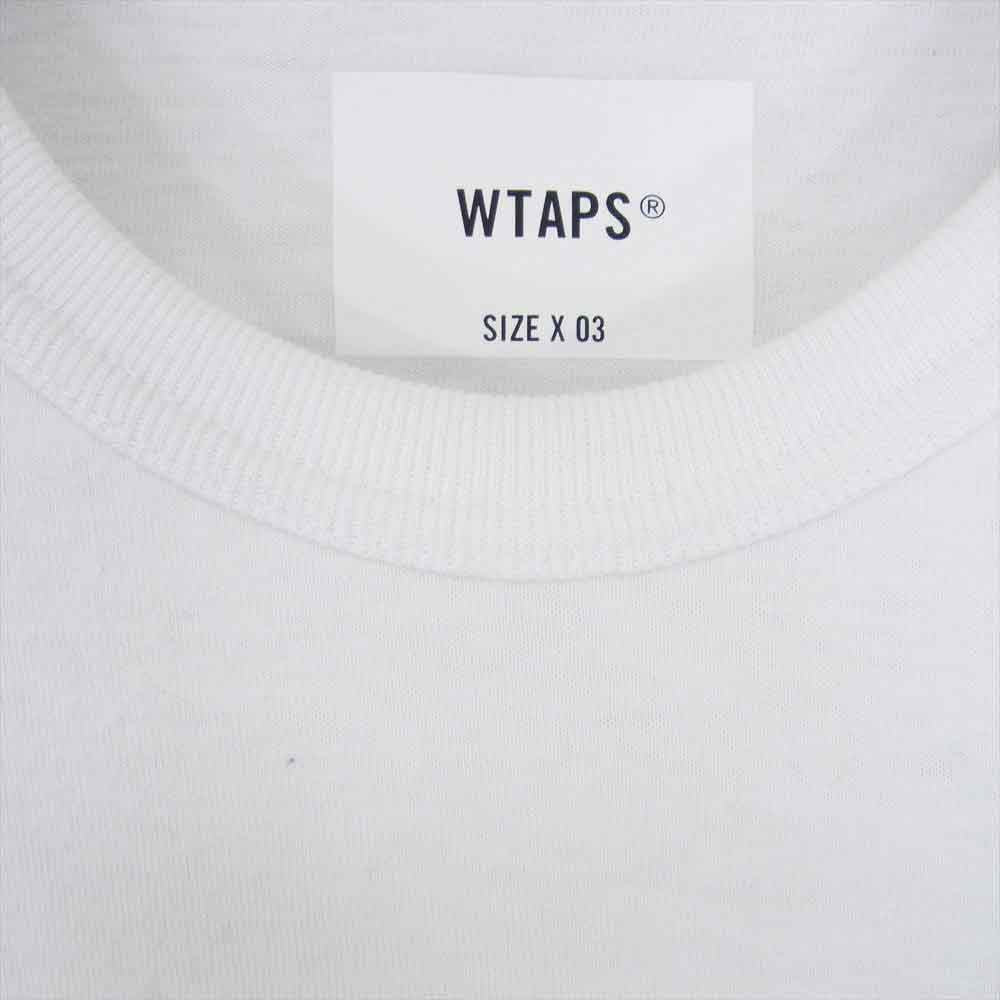 WTAPS ダブルタップス 23SS 231ATDT-CSM13 DESIGN 01/SS/TEE ポケット ショートスリーブ コットン 半袖 プリント Tシャツ ホワイト系 X03 【中古】