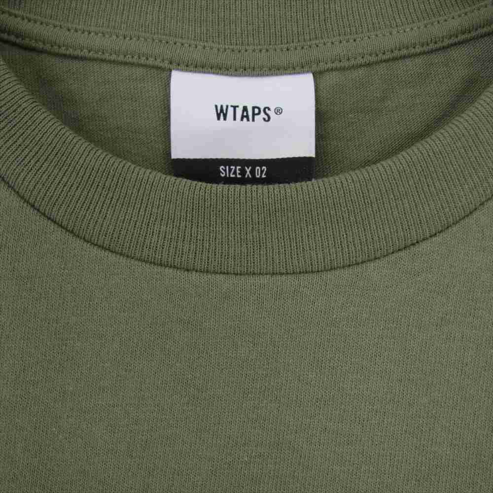 WTAPS ダブルタップス 22SS 221ATDT-STM09S RANSOM SS COTTON クルーネック ロゴ 半袖 Tシャツ オリーブ系 X02 【中古】