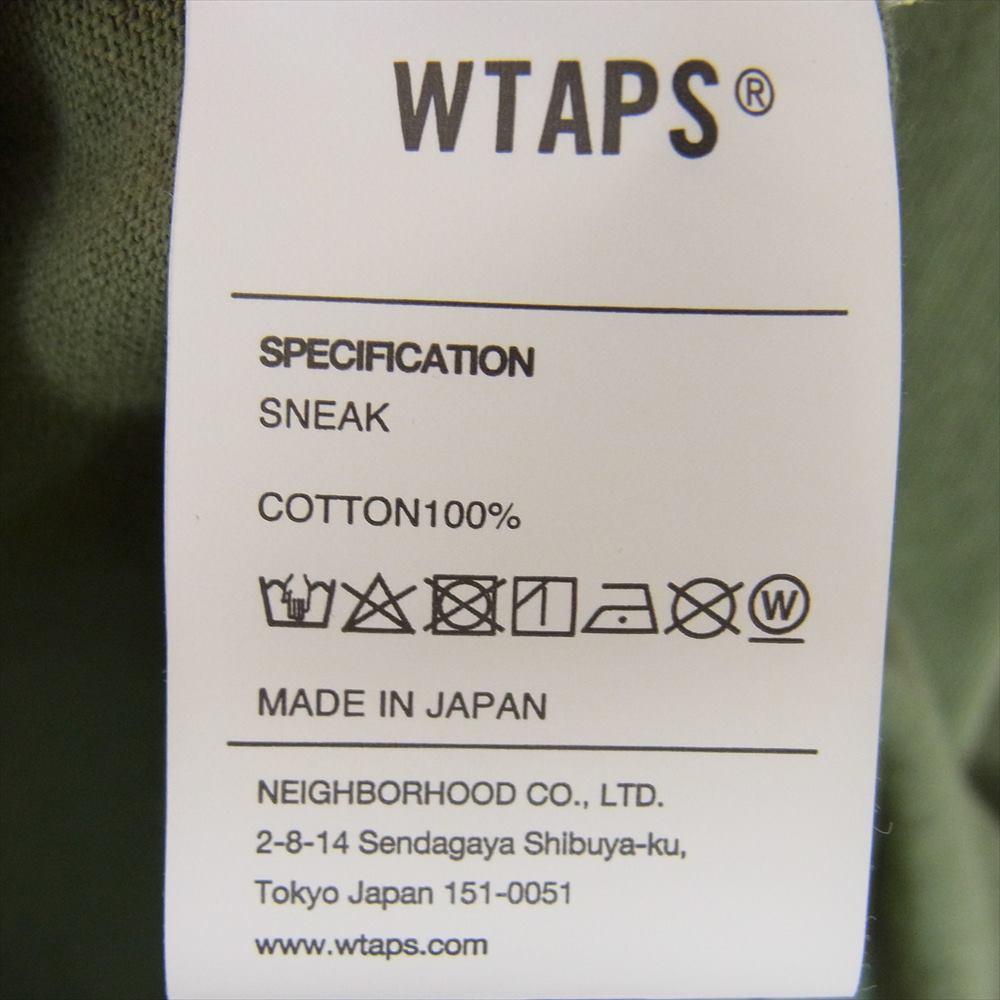 WTAPS ダブルタップス 22SS 221ATDT-STM09S RANSOM SS COTTON クルーネック ロゴ 半袖 Tシャツ オリーブ系 X02 【中古】