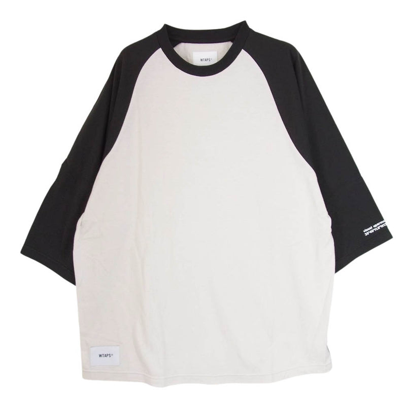 WTAPS ダブルタップス 22SS 221ATDT-CSM20 IAN RAGLAN COTTON T-SHIRT ラグラン コットン 七分袖 Tシャツ オフホワイト系 X03 【美品】【中古】