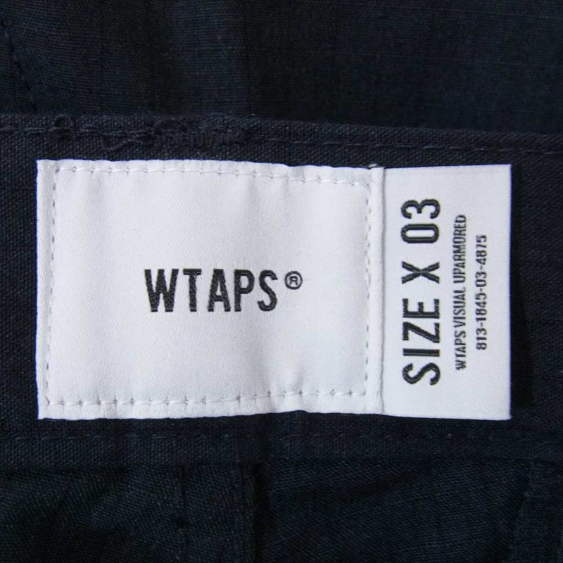 WTAPS ダブルタップス 23AW 232WVDT-PTM03 MILT9602/TROUSERS/NYCO.RIPSTOP ミリタリー トラウザーズ リップストップ 6ポケット カーゴパンツ ブラック系 X03 【中古】