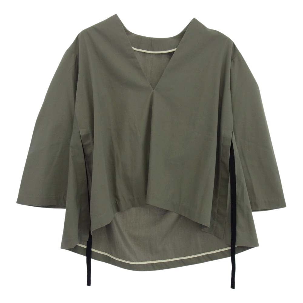 デッサンデモード Vネック サイドスリット プルオーバー パー シャツ グレー系 1【中古】