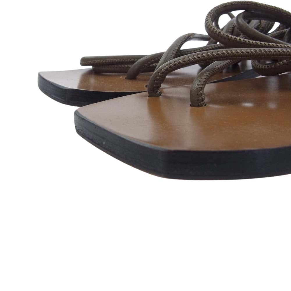 エーティーピー ALEZIO 編み上げ サンダル ブラウン ブラウン系 37【中古】