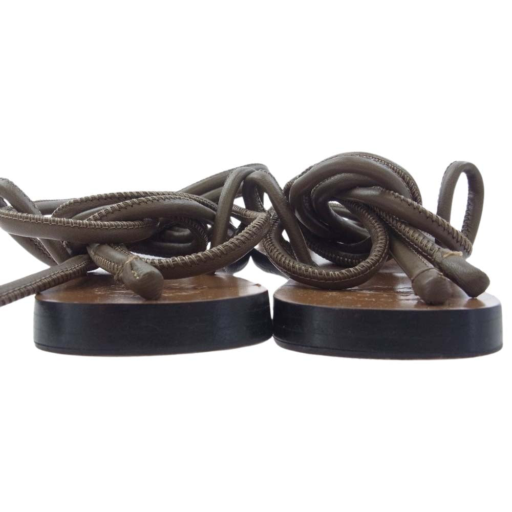 エーティーピー ALEZIO 編み上げ サンダル ブラウン ブラウン系 37【中古】