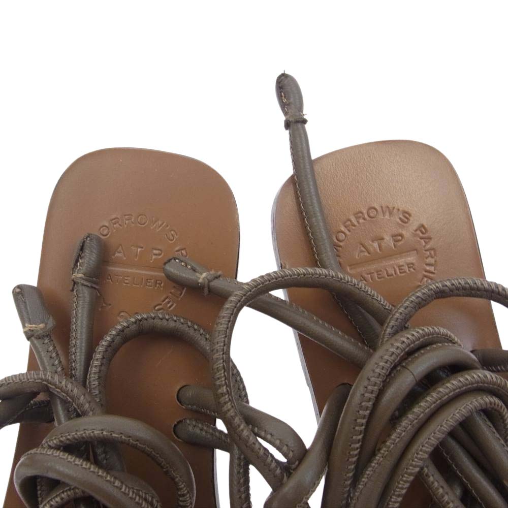 エーティーピー ALEZIO 編み上げ サンダル ブラウン ブラウン系 37【中古】