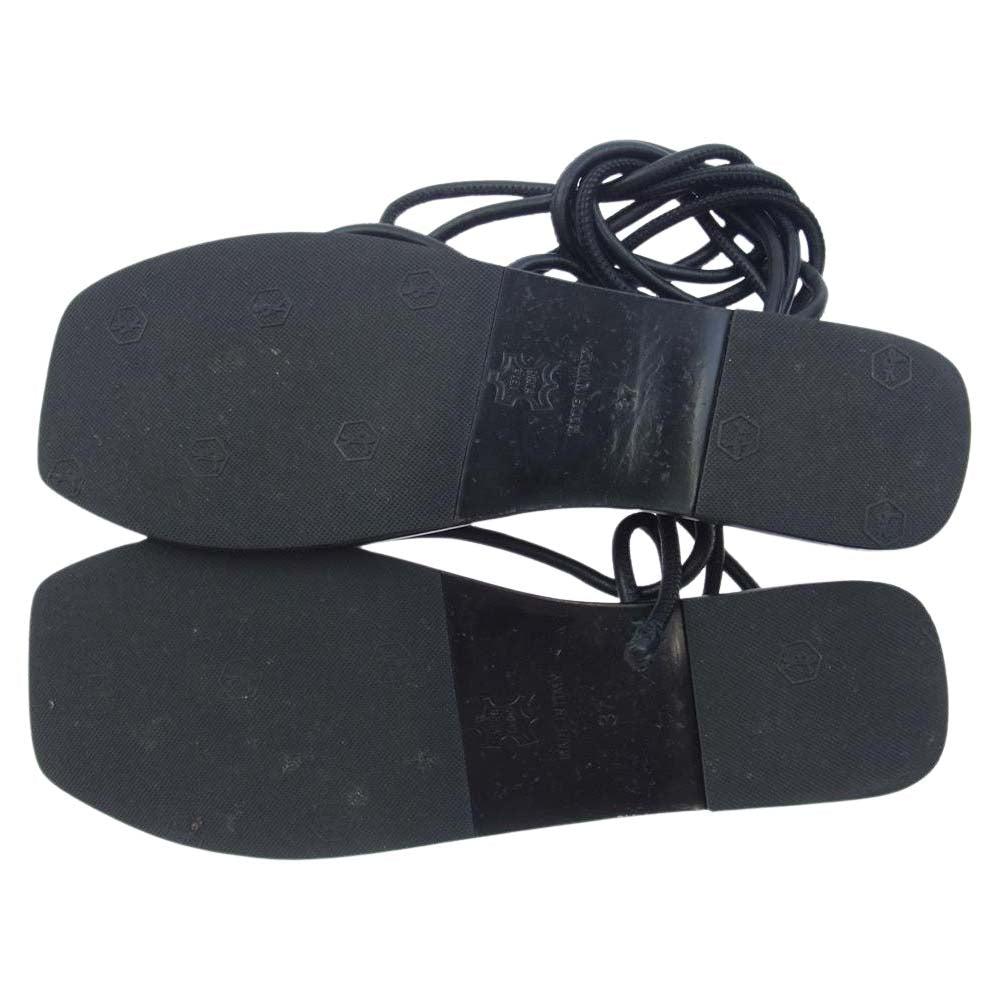 エーティーピー ALEZIO 編み上げ サンダル ブラック ブラック系 37【中古】