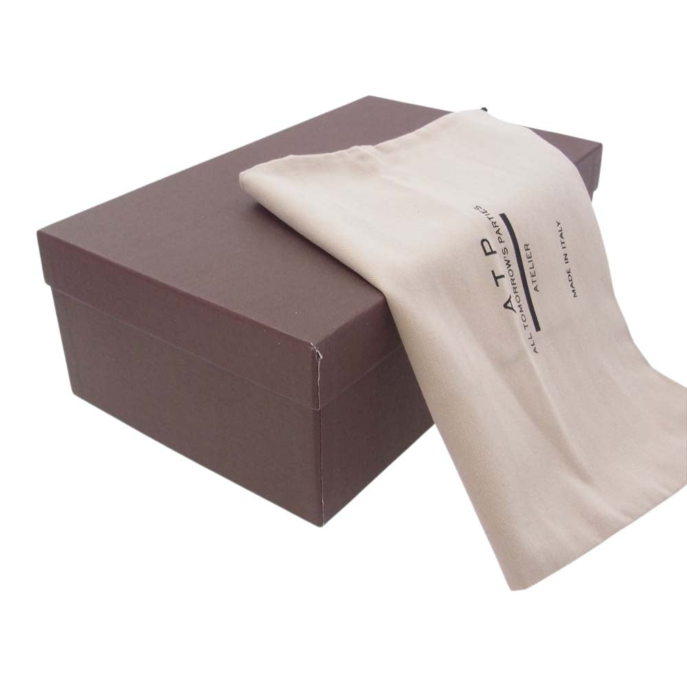 エーティーピー ALEZIO 編み上げ サンダル ブラック ブラック系 37【中古】