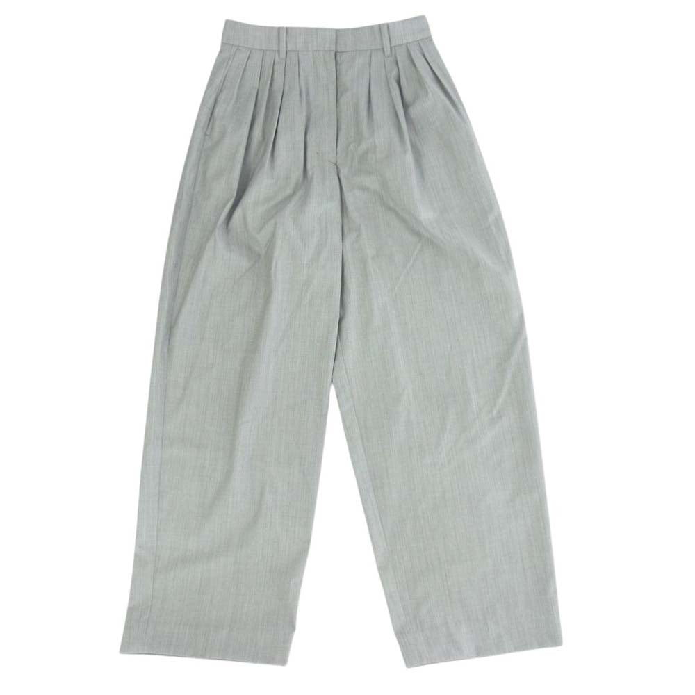 バッカ 34-04-21-04151 ウール シルク ヘアライン タック ワイド パンツ グレー系 34【中古】