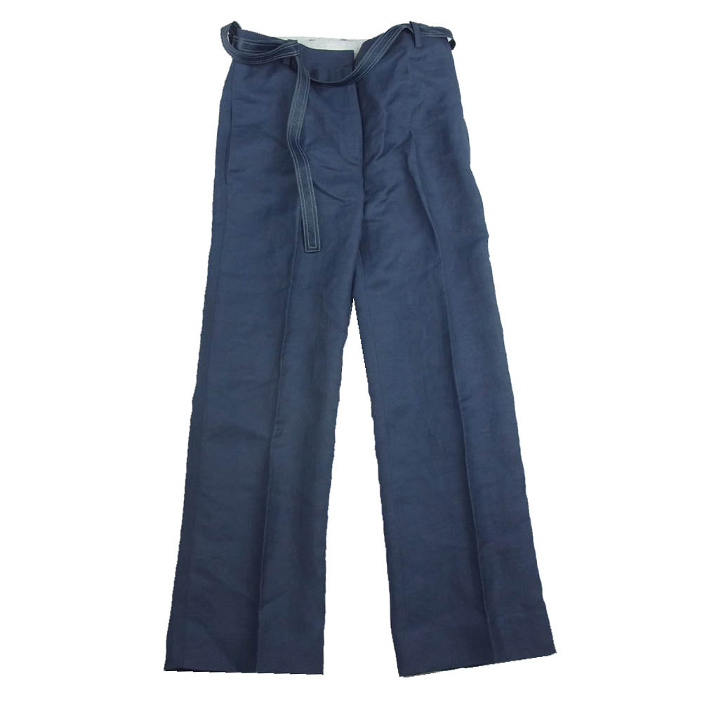 CELINE セリーヌ 7630 21T62 フィービー期 ファイロ テーパード ベルテッド スラックス パンツ  ネイビー系 34【中古】
