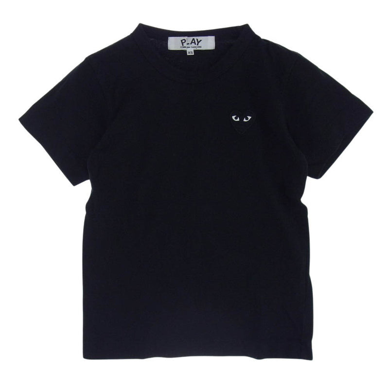 PLAY COMME des GARCONS プレイコムデギャルソン AZ-T063 CDG ブラック ハート ワッペン Tシャツ ブラック系 XS【中古】