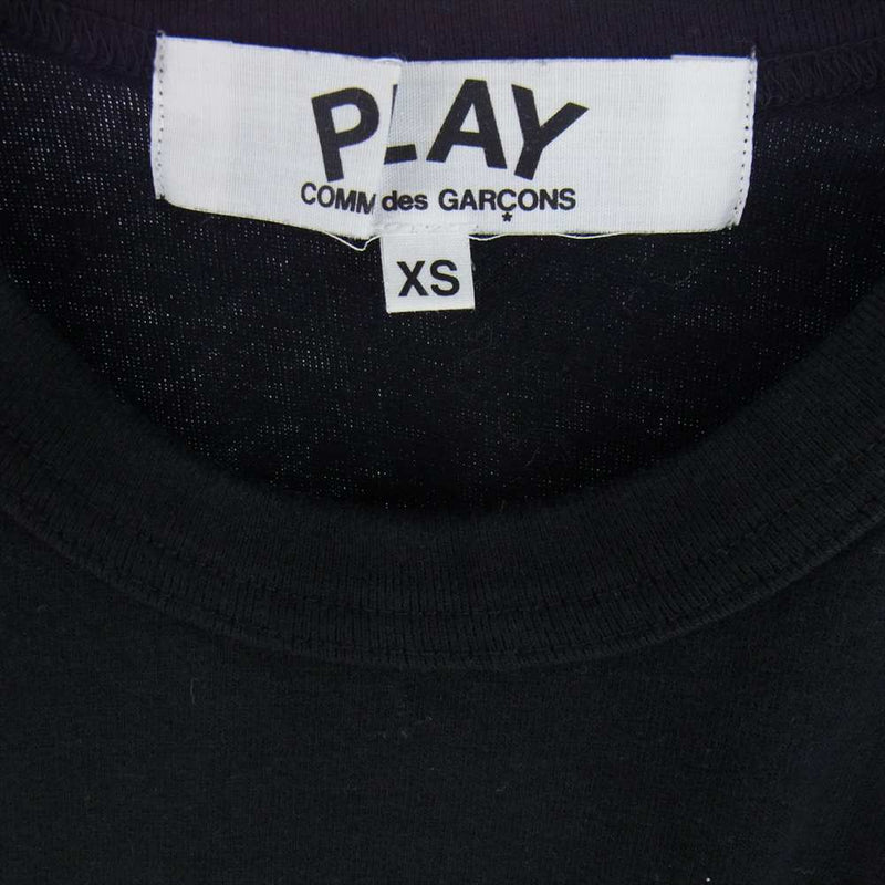 PLAY COMME des GARCONS プレイコムデギャルソン AZ-T063 CDG ブラック ハート ワッペン Tシャツ ブラック系 XS【中古】