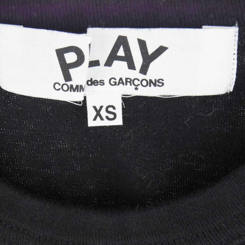 PLAY COMME des GARCONS プレイコムデギャルソン AZ-T063 CDG ブラック ハート ワッペン Tシャツ ブラック系 XS【中古】