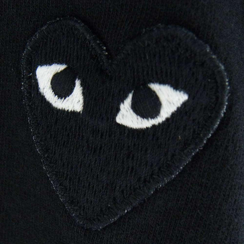 PLAY COMME des GARCONS プレイコムデギャルソン AZ-T063 CDG ブラック ハート ワッペン Tシャツ ブラック系 XS【中古】