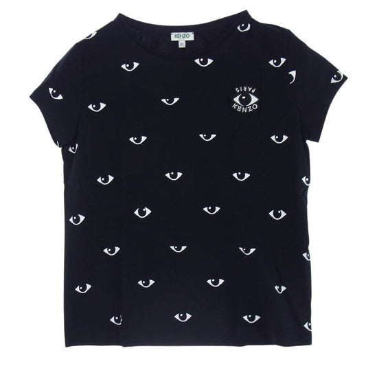 KENZO ケンゾー 目 総柄 ワッペン 半袖Tシャツ ブラック系 XS【中古】