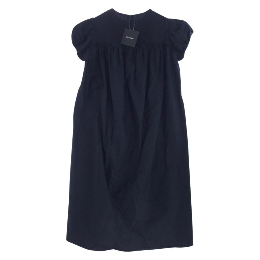 YOKO CHAN ヨーコチャン YCD-220-586 Back Gathered Cotton Dress コットン パフスリーブ ワンピース ネイビー系 36【中古】