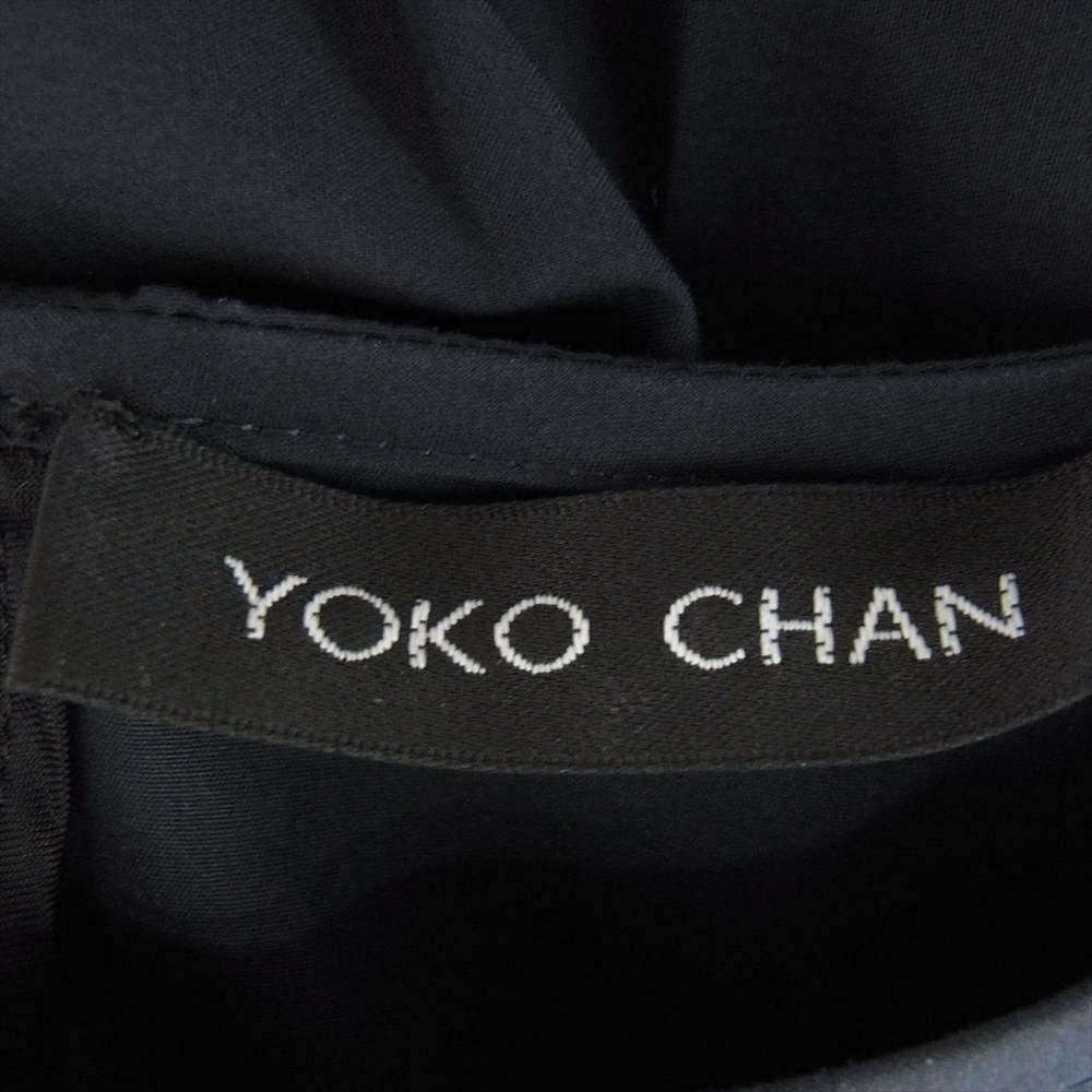 YOKO CHAN ヨーコチャン YCD-220-586 Back Gathered Cotton Dress コットン パフスリーブ ワンピース ネイビー系 36【中古】
