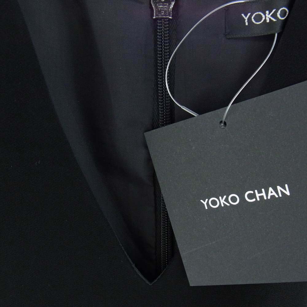 YOKO CHAN ヨーコチャン YCD-516-229 Peplum Dress ペプラム ノースリーブ フリル ドレス ワンピース ブラック系 36【中古】
