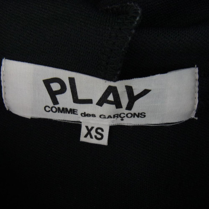 PLAY COMME des GARCONS プレイコムデギャルソン AD2018 AZ-T253 CDG ブラックハートワッペン バックプリント エステルジャージー ジップアップ パーカー  ブラック系 XS【中古】