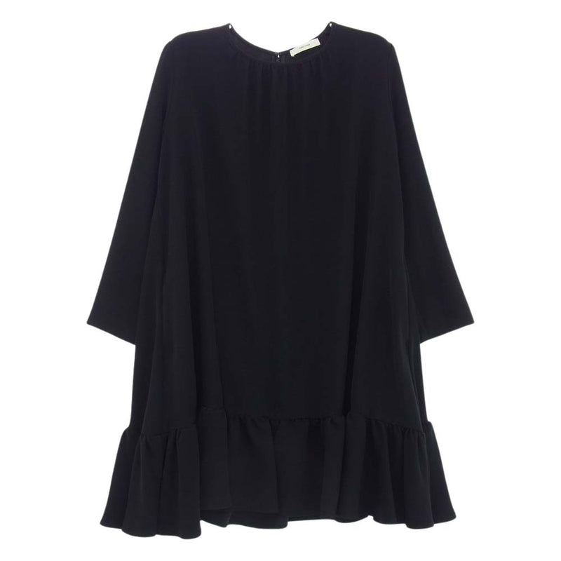 YOKO CHAN ヨーコチャン YCD-121-746 Long-sleeve A Line Dress ロングスリーブ フリル ドレス ワンピース ブラック系 36【中古】