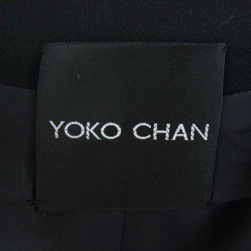 YOKO CHAN ヨーコチャン YCJ-315-011 No-color Fur Jacket ノーカラー ファー ジャケット ブラック/ベージュ 38【中古】