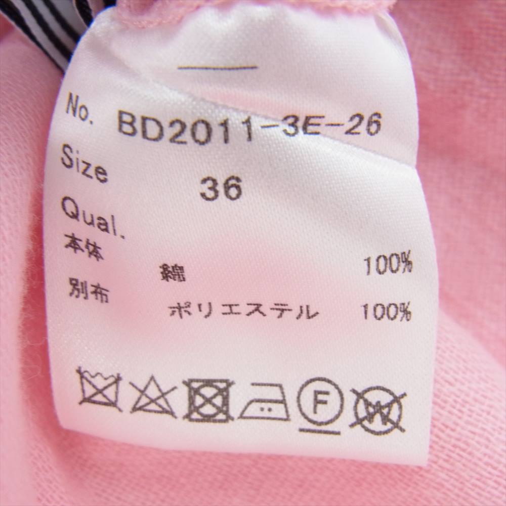 ボーダーズ アット バルコニー BD2011-3E-26 RESORT DRESS リゾート ドレス パフスリーブ 半袖 ワンピース ピンク ピンク系 36【中古】