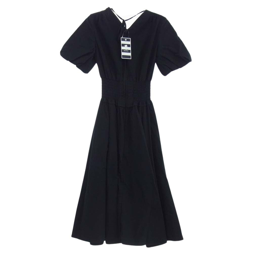ボーダーズ アット バルコニー BD2011-3E-26 RESORT DRESS リゾート ドレス パフスリーブ 半袖 ワンピース ブラック ブラック系 36【中古】
