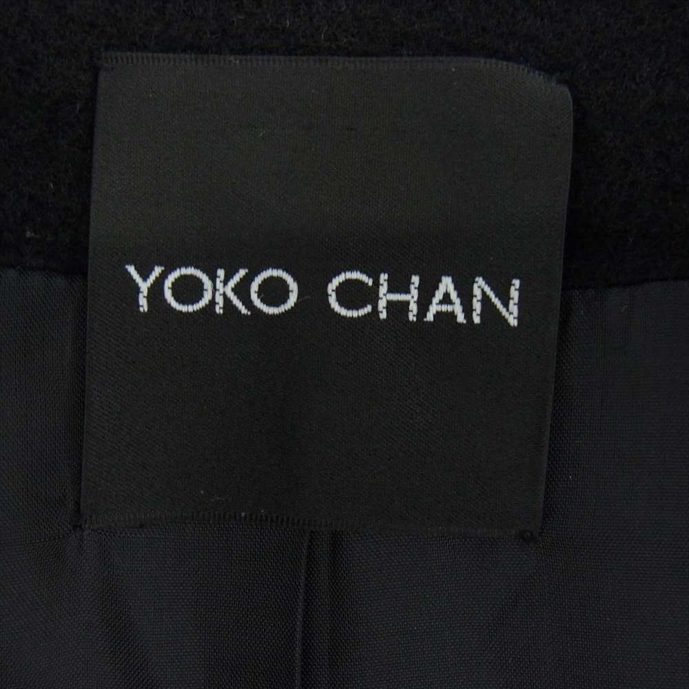 YOKO CHAN ヨーコチャン YCC-415-048 Panel Coat ノーカラー ウール ファー パネル コート ブラック系 36【中古】