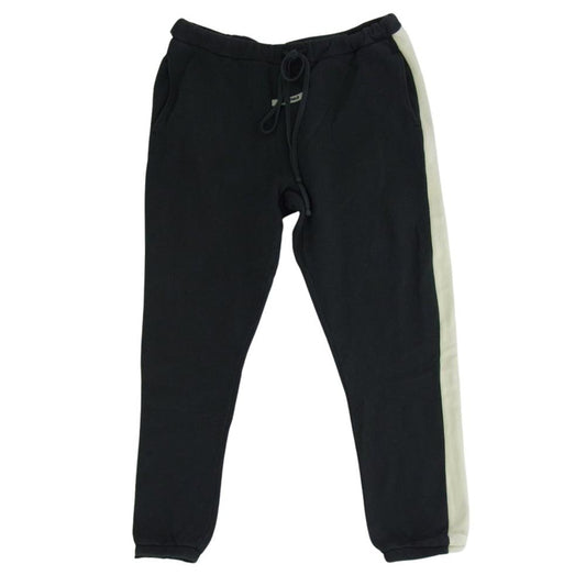 FEAR OF GOD フィアオブゴッド FOG Essentials Rubber Logo Sweat Pants エフオージー エッセンシャルズ ラバー ロゴ リブ ライン スウェットパンツ ブラック×ホワイト ブラック系 XL【中古】