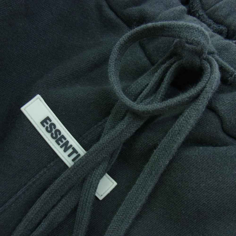 FEAR OF GOD フィアオブゴッド FOG Essentials Rubber Logo Sweat Pants エフオージー エッセンシャルズ ラバー ロゴ リブ ライン スウェットパンツ ブラック×ホワイト ブラック系 XL【中古】