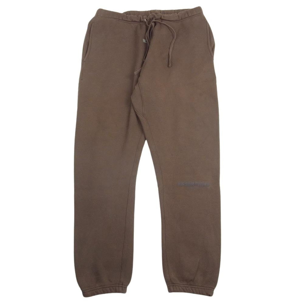FEAR OF GOD フィアオブゴッド FOG Essentials Rubber Logo Sweat Pants エフオージー エッセンシャルズ ラバー ロゴ リブ スウェットパンツ ブラウン ブラウン系 L【中古】