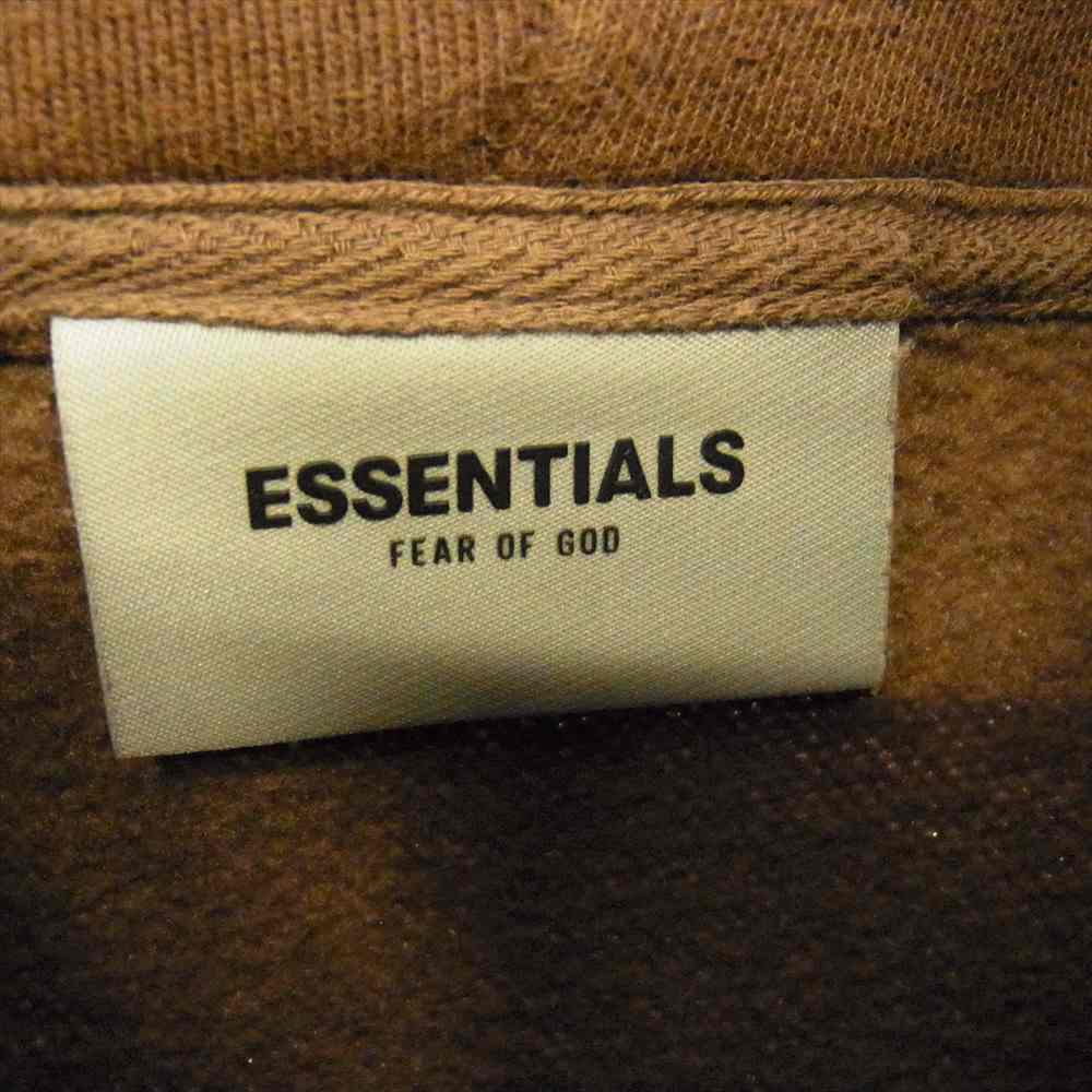 FEAR OF GOD フィアオブゴッド FOG Essentials Rubber Logo Hoodie エフオージーオー エッセンシャルズ ラバー ロゴ フーディ パーカー ブラウン系 XXL【中古】
