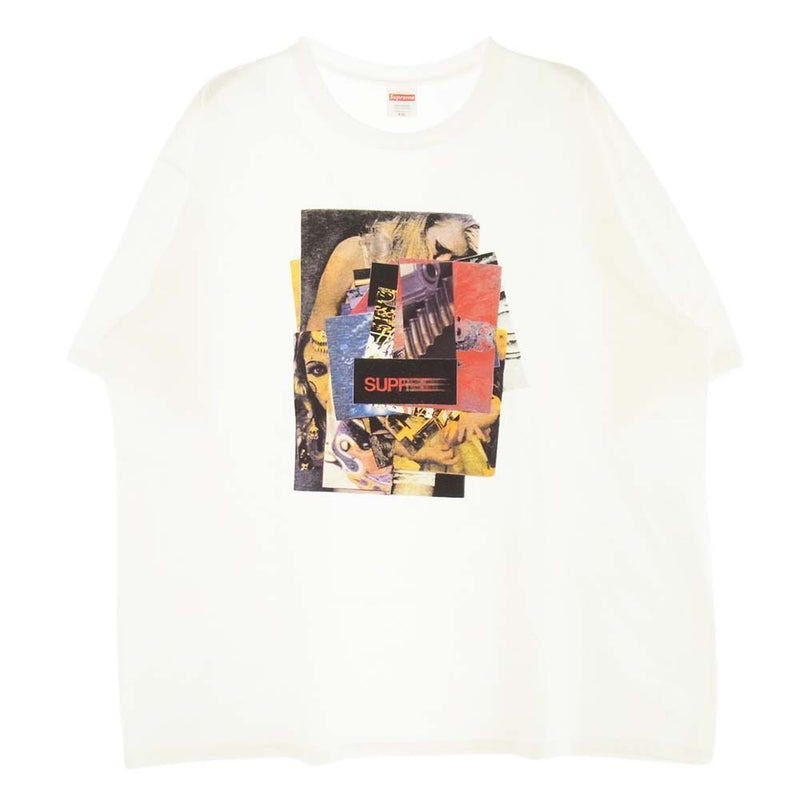 Supreme シュプリーム 21AW  Stack Tee グラフィック プリント 半袖 Tシャツ ホワイト系 XXL【中古】