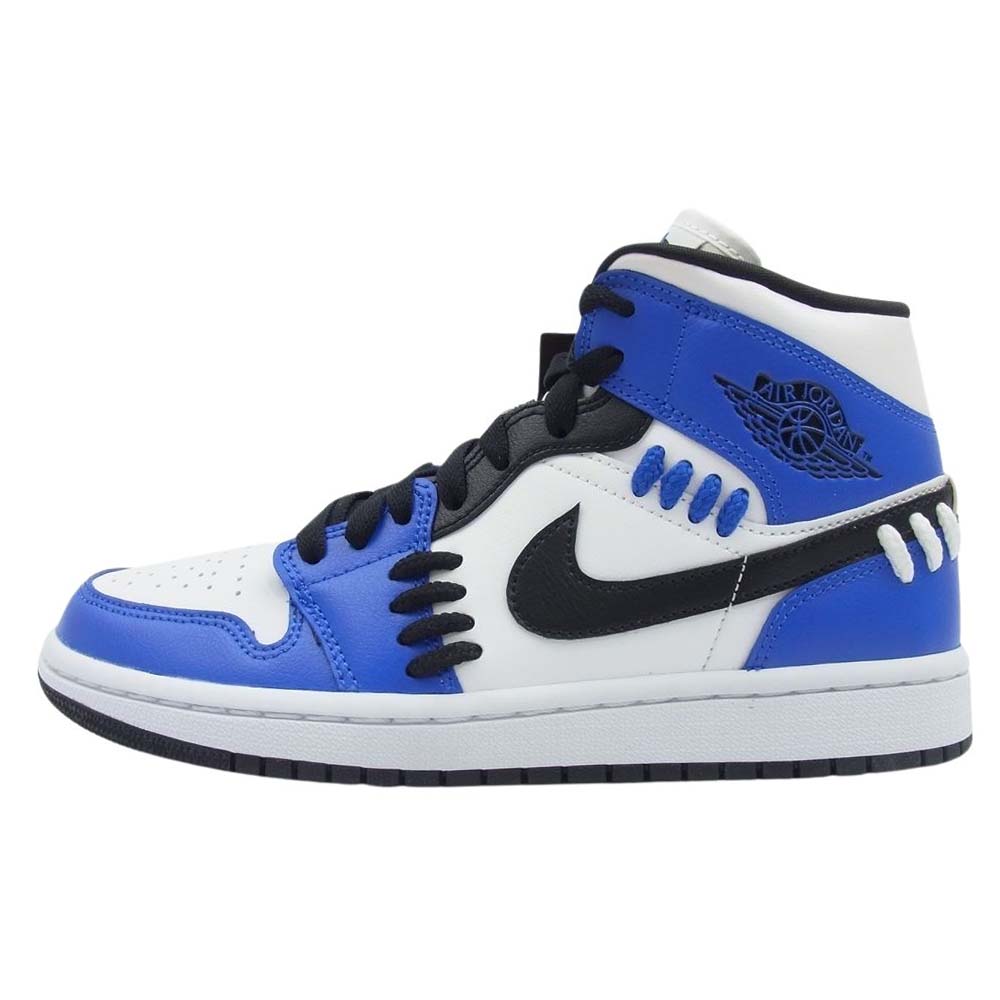 NIKE ナイキ CV0152-401 Women's Air Jordan 1 Mid Sister Hood ウィメンズ エアジョーダン1 ミッド シスターフッド ミッドカットスニーカー ブルー系 ホワイト系 ブラック系 24cm【新古品】【未使用】【中古】