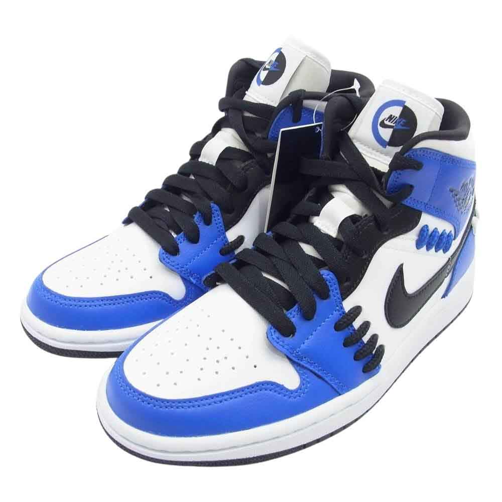 NIKE ナイキ CV0152-401 Women's Air Jordan 1 Mid Sister Hood ウィメンズ エアジョーダン1 ミッド シスターフッド ミッドカットスニーカー ブルー系 ホワイト系 ブラック系 24cm【新古品】【未使用】【中古】