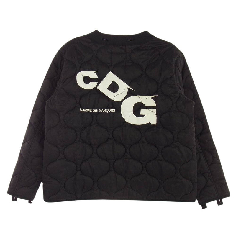 COMME des GARCONS コムデギャルソン SZ-J025 × ALPHA INDUSTRIES アルファインダストリーズ バックプリント キルティング ライナー 中綿 ジャケット ブラック系 XL【中古】